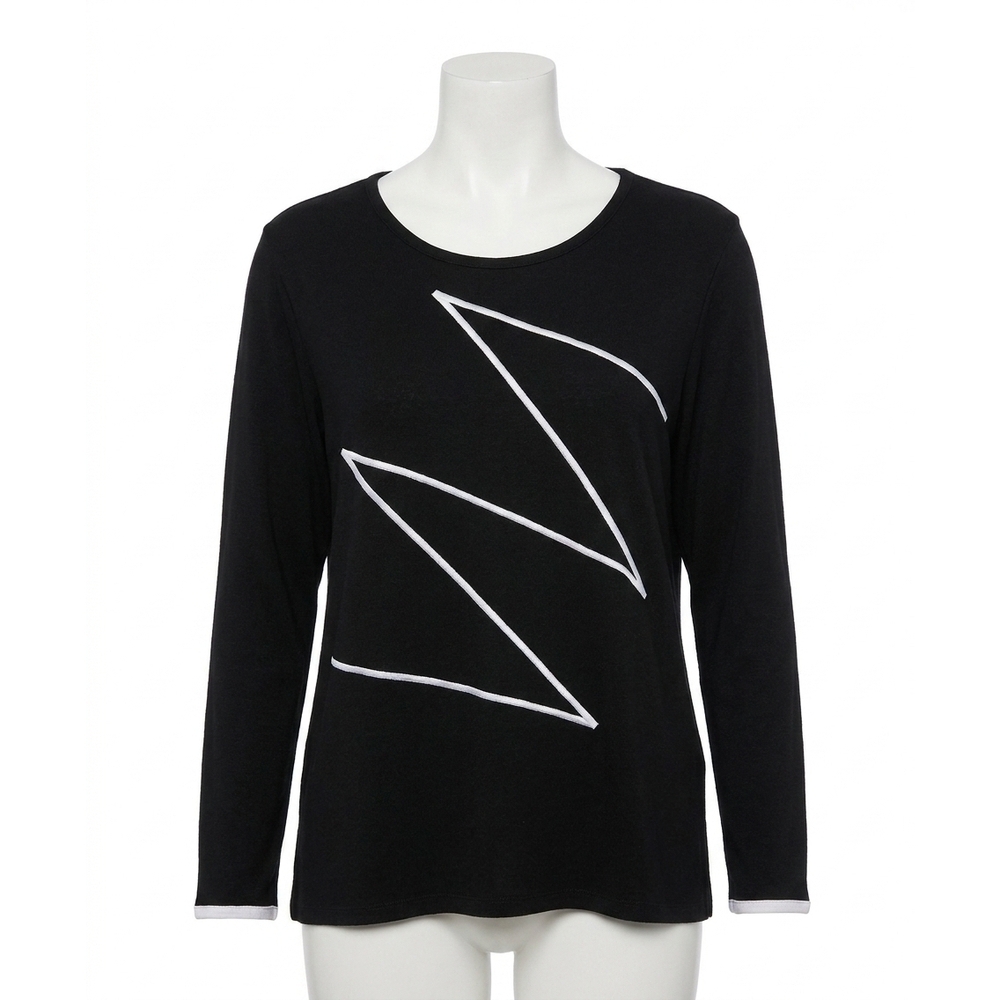 NEW FRENCH KYSS zig zag sweater in black/white